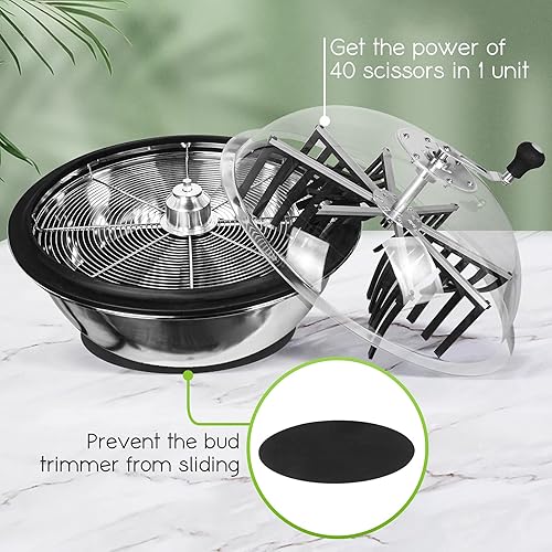 Miniatura 3 de iPower GLTRIMBOWL24XLPRNR6 - Cortadora de hojas de 24 pulgadas, corte giratorio trenzado para plantas brotes y flores con engranajes mejorados,