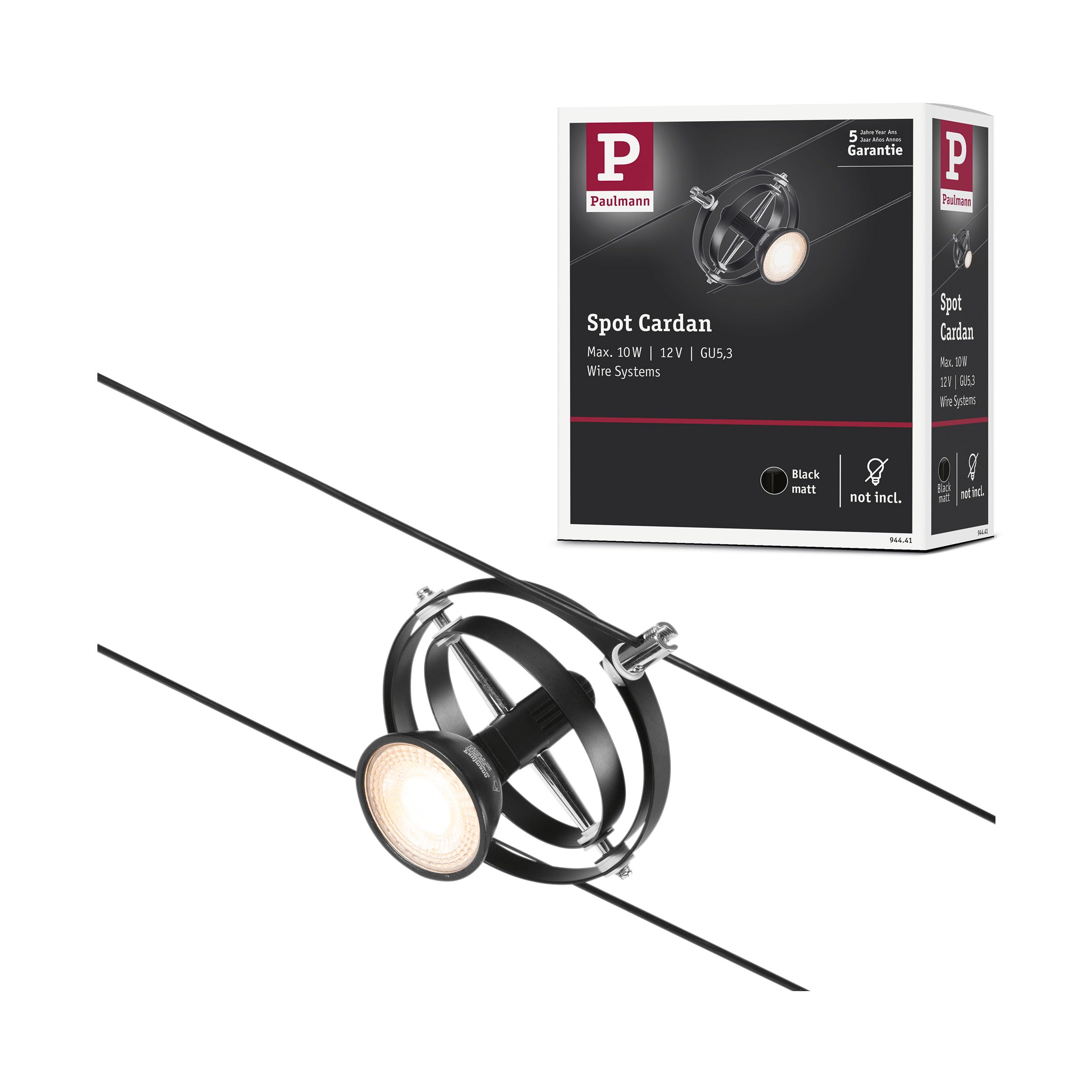 Paulmann Wire Set Cardan max1x10W GU5,3 Schwarz ma