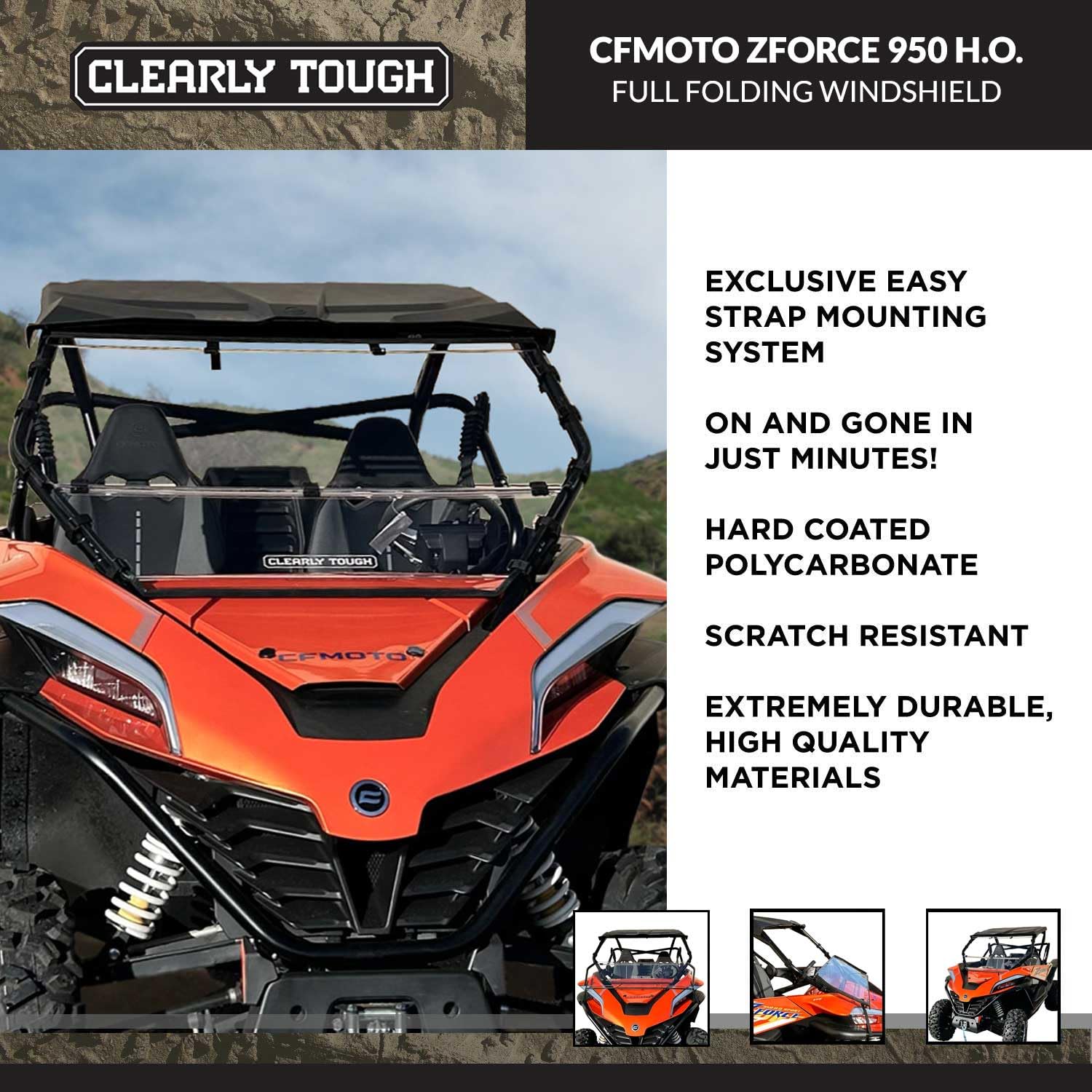 Amazon.com: CFMoto ZForce Sport 950 / 1000 HO / Sport Windshield
