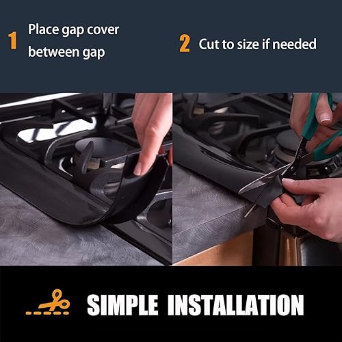 Miniatura 6 de Cubiertas de silicona para huecos de estufa SEVCHY (paquete de 2 unidades), relleno para huecos de horno, relleno para huecos de estufa resistente