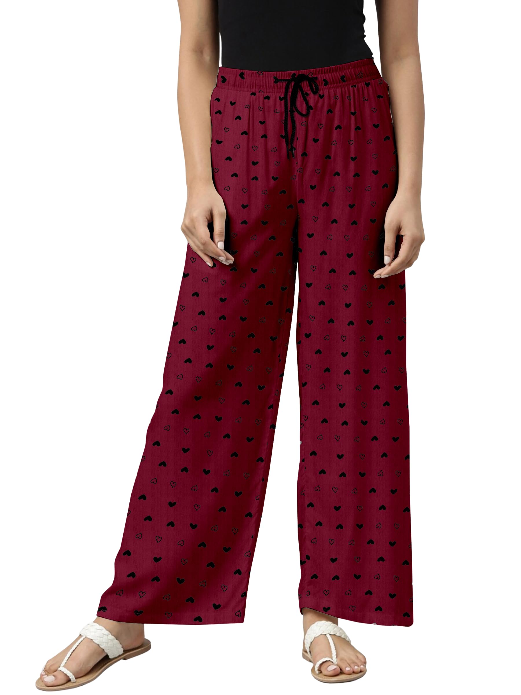 Women's Relaxed Fit Mid Rise Cotton Casual Style Printed Elasticated Pyjamas | pack of 1-image-27
