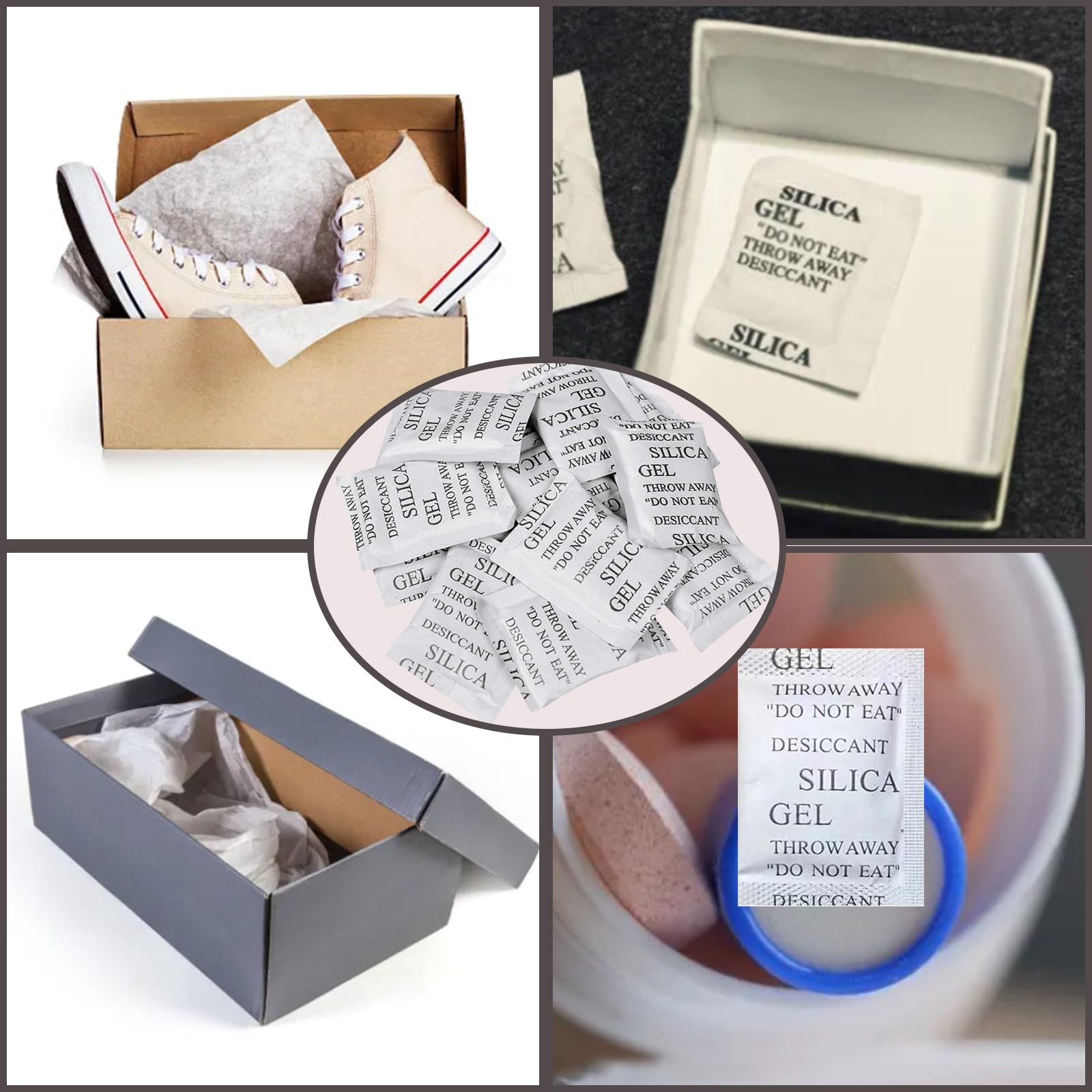 100 Silica gel bolsitas 1g, Gel de Sílice Deshumidificador Desecante, Bolsas de Silice Antihumedad, Bolsas De Gel De SíLice Sachets Desecante para Deshumidificar Ropa, Comida