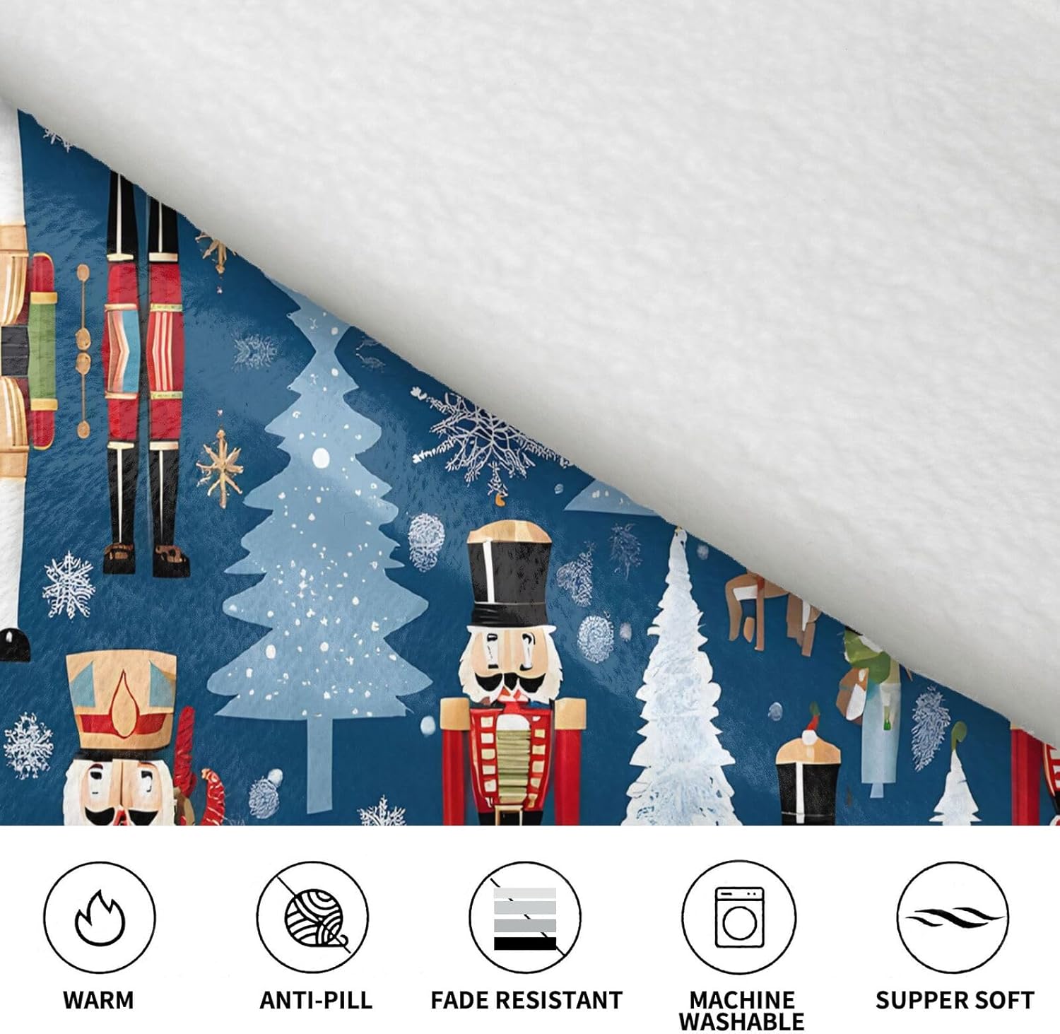 MUSM Women'S Nutcracker Ballet Xmas Dance Print Blanket Hoodie Fleece Sweatshirt Blanket With Sleeves And Pockets