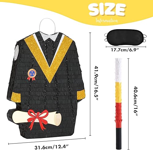 Miniatura 67 de WERNNSAI - Piñata de sirena plegable, piñata de cumpleaños con flecos que incluye cuerda para jalar, venda y bate. Decoraciones