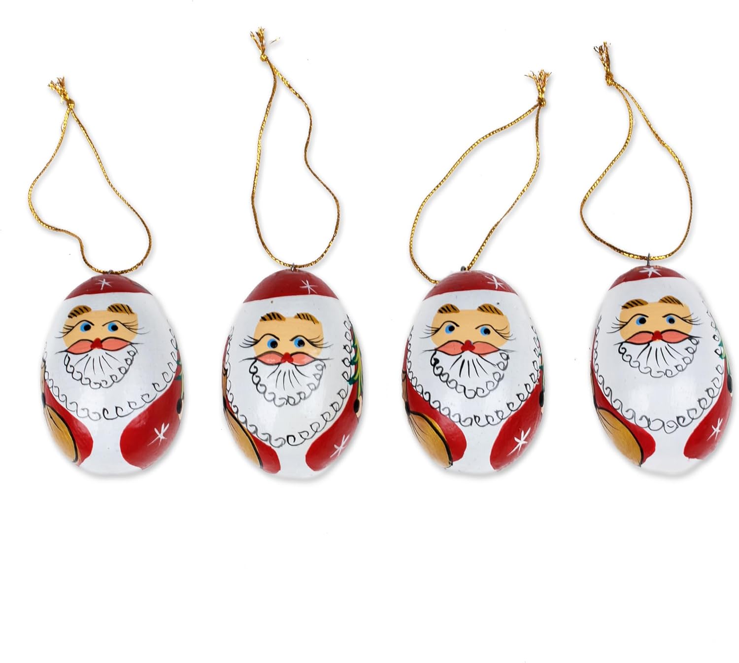 NOVICA Decorative Hanging Ornament from Indonesia 'Eggy Claus'