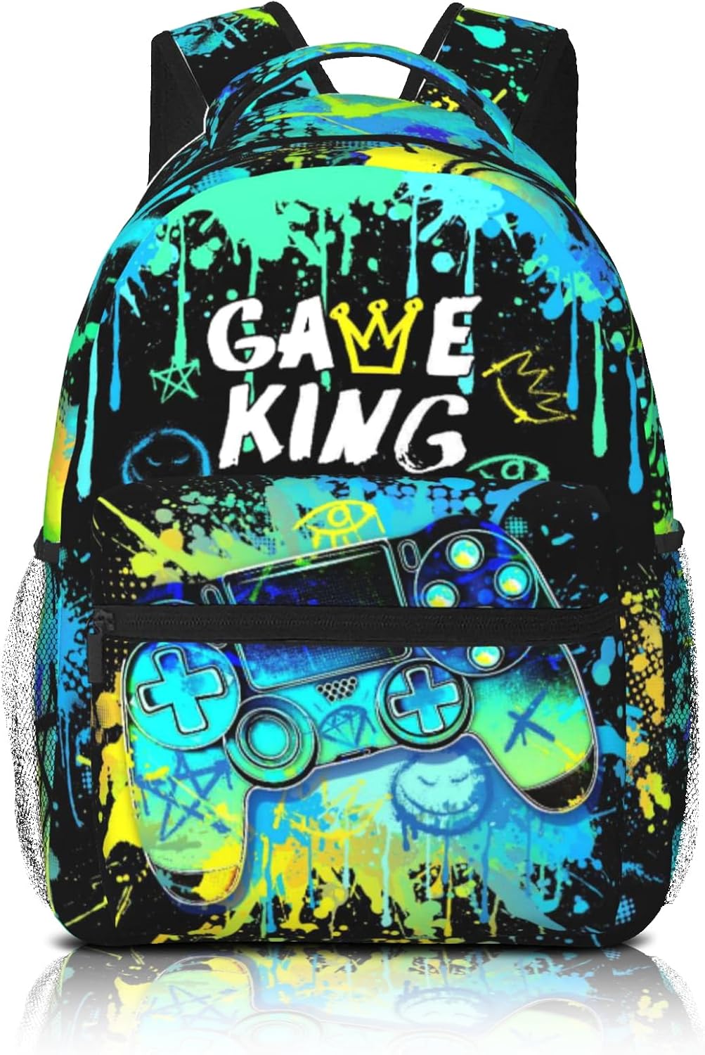 School Backpack for Boys Splash Gamer Boys Backpack for Kids Children Elementary Middle School Video Game Bookbag Backpacks for 6-18 Waterproof Lightweight 17 Inches Travel Back Pack
