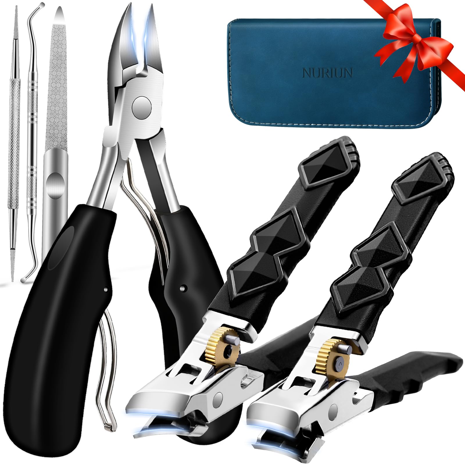 6PCS Toenail Clippers for Seniors Thick Toenails Heavy Duty Nail Clippers for Men Ultra Sharp Slanted Ingrown Toenail