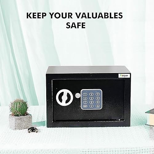 Miniatura 6 de Caja de seguridad electrónica para el hogar y la oficina con teclado digital y llaves, cajas de bloqueo para dinero, cajas de seguridad para el