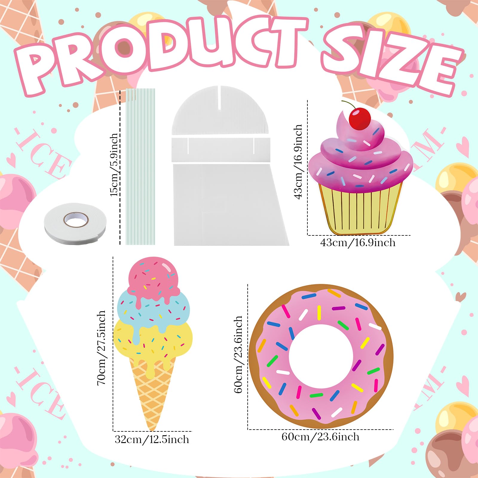 Pączek, duży stojak, dekoracja imprezowa, zestaw z solidnymi podstawami, duży znak podwórka, na imprezę tematyczną, baby shower, rekwizyty do budki fotograficznej, do użytku wewnątrz i na