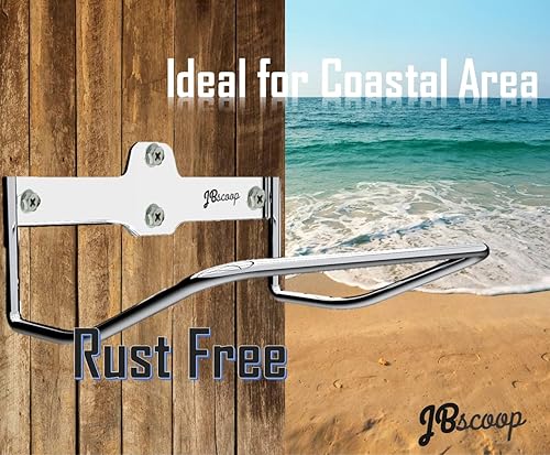 Miniatura 2 de JBscoop 2 ganchos de escalera de montaje en pared para cochecitos de almacenamiento de escalera y silla plegable, soporte de escalera resistente a