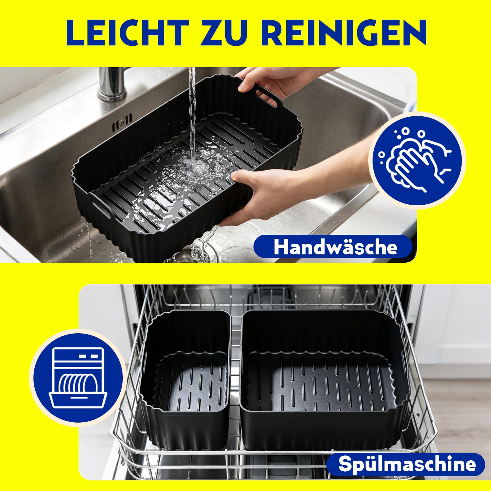 Airfryer Zubehör für Philips Airfryer 5000 Series Megabasket, Silikonform Heißluftfritteuse für Philips Airfryer 9.5L Megabasket oder 3L + 6L Dual Basket, Heißluftfritteuse Zubehör für Philips