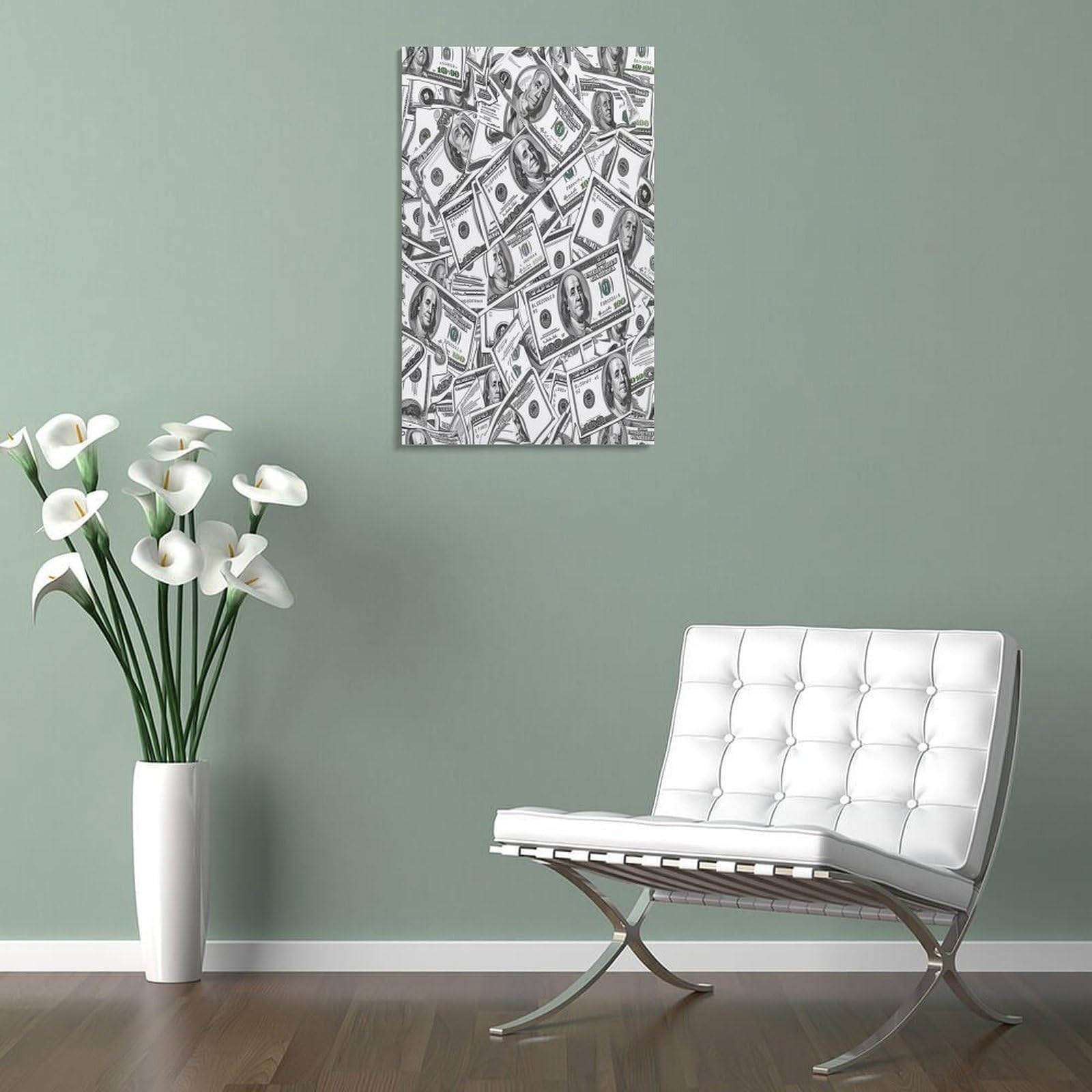100 Banknotes Dollars Quadro Su Tela Canvas Stampe Da Parete Decorazioni Da Parete Disegno Canvas Stampa Su Tela Pittura Poster Da Parete Di Arte Per Camera Da Letto Soggiorno 16x24inch(40x60cm)