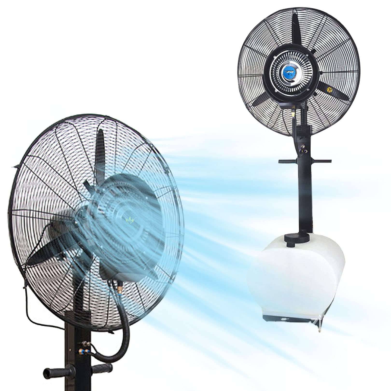 asdchZen 90°Oscillating Pedestal Fan With Mist, Outdoor Patio Garden Misting Fan, 3 Speed, 31.9 In,71cm/28in