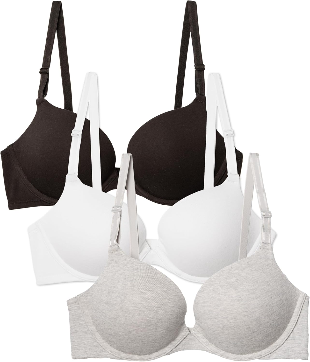 Fruit of The Loom Everyday Cotton Push-Up Bra, A Natural-Looking & Comfortable Lift, Singles & Value Packs