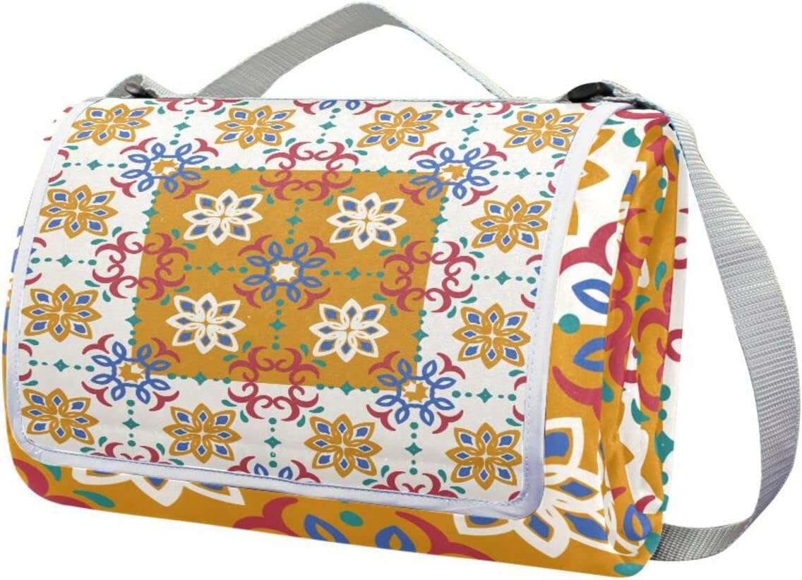 レジャーシート レジャーマット 厚手 アルミ 折り畳み 防水 コンパクト 大判 モロッコ モザイク ボヘミアン かわいい 花見 キャ