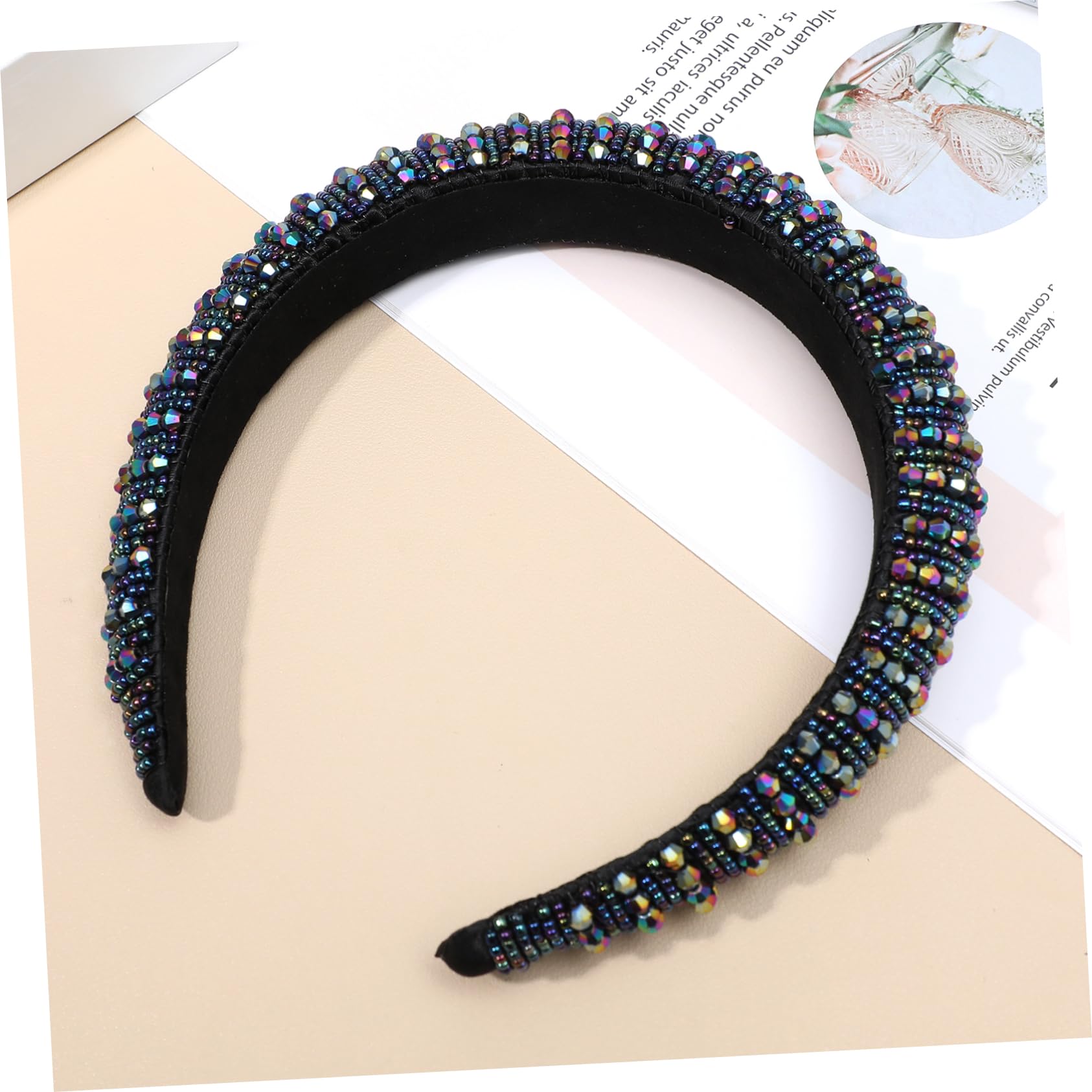 FRCOLOR 3 diademas elásticas con perlas de estrás, diademas de maquillaje, accesorios para el cabello, diadema, diadema, diadema de diamantes de imitación, esponja