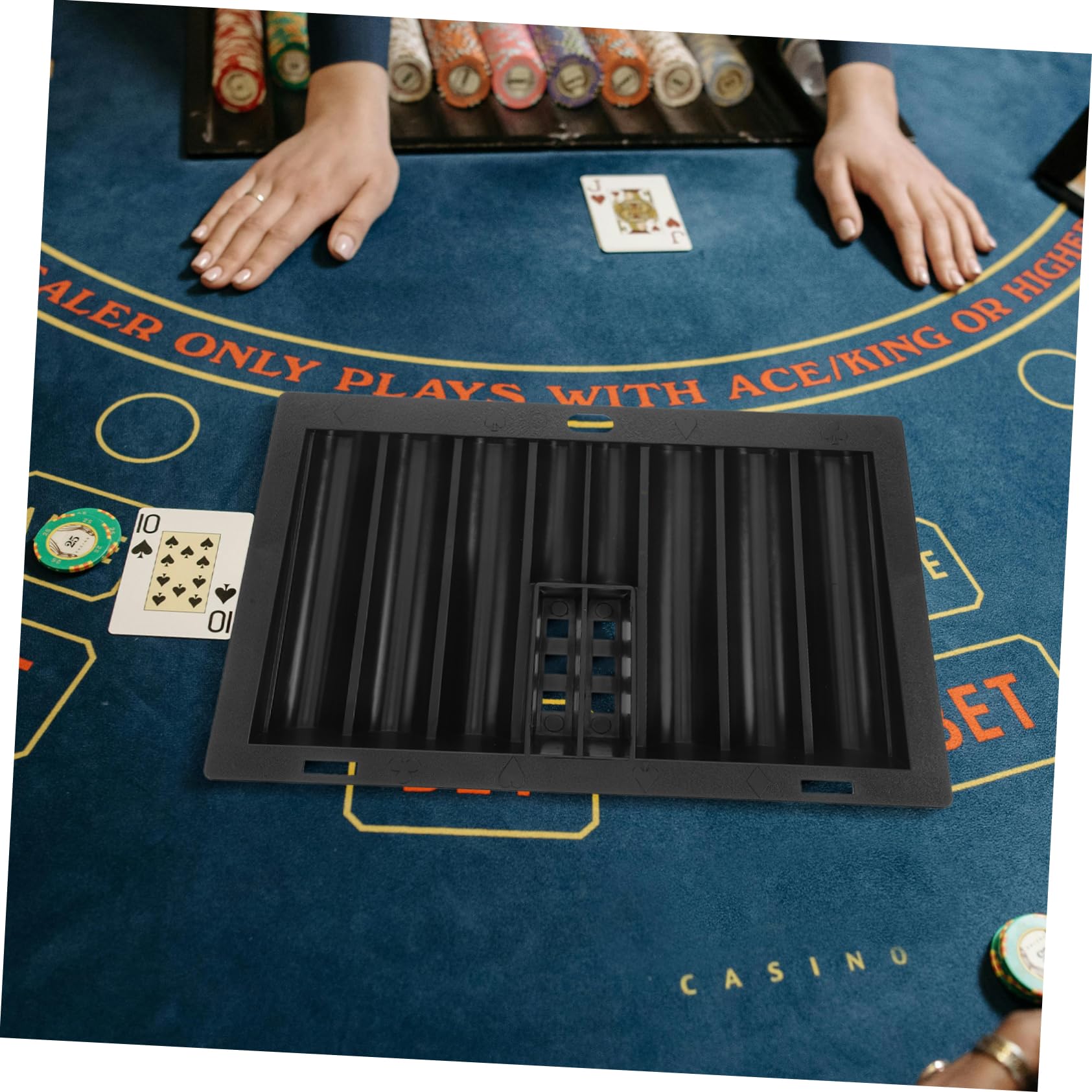 Yardwe Tragbarer Pokerchip Ständer Acryl Transparent Robuster Chiphalter Kompakt für Pokerfans Spielabende Vielseitiges Pokertablett zur Chipaufbewahrung und Transport