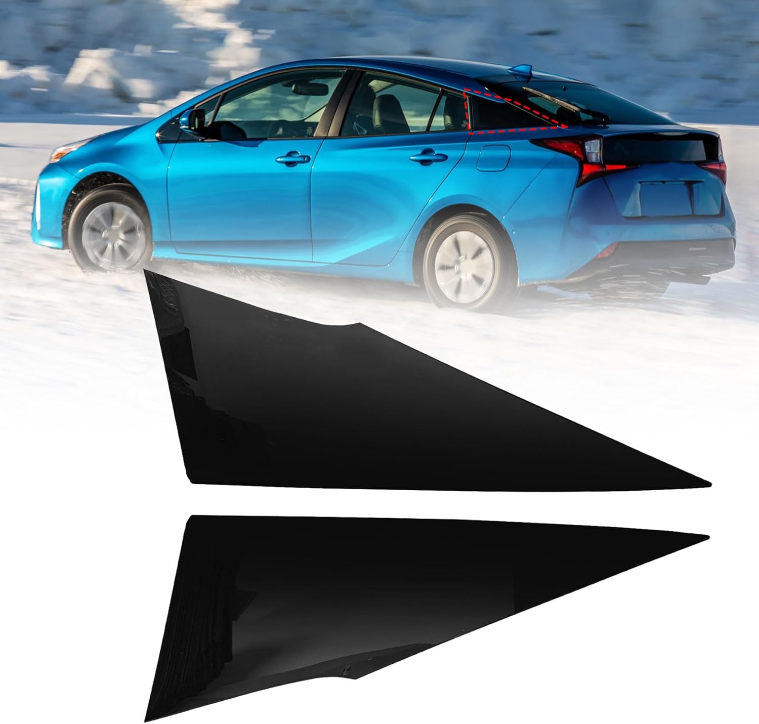 Rear Left & Right Quarter Moldings Compatible with Toyota Prius 2016-2021 Rear Quarter Moldings Replace 62506-47012 62505-47012