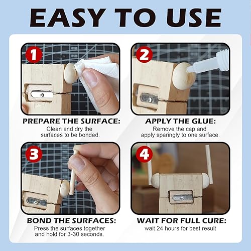 Vista 7 de Professional Grade Cyanoacrylate Super Glue, Super Thin Viscosity CA Glue for Woodworking, 4 oz. Value Pack - Instant Adhesive for Woodturning, Pen