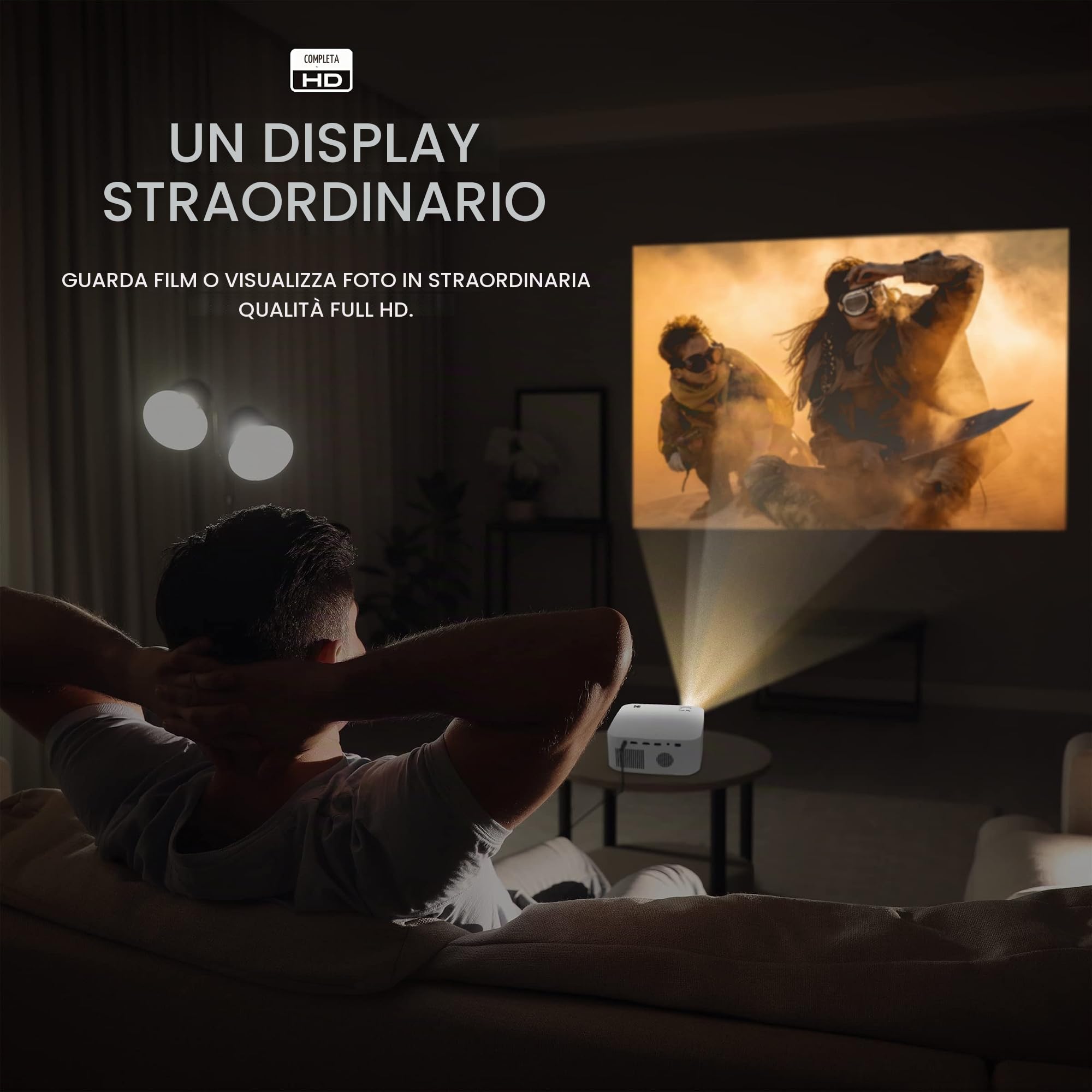 KODAK FLIK X10 Full HD Proiettore multimediale | Mini sistema Home Theater compatto portatile con telecomando, videoproiezione nativa 1080p e cavo HDMI