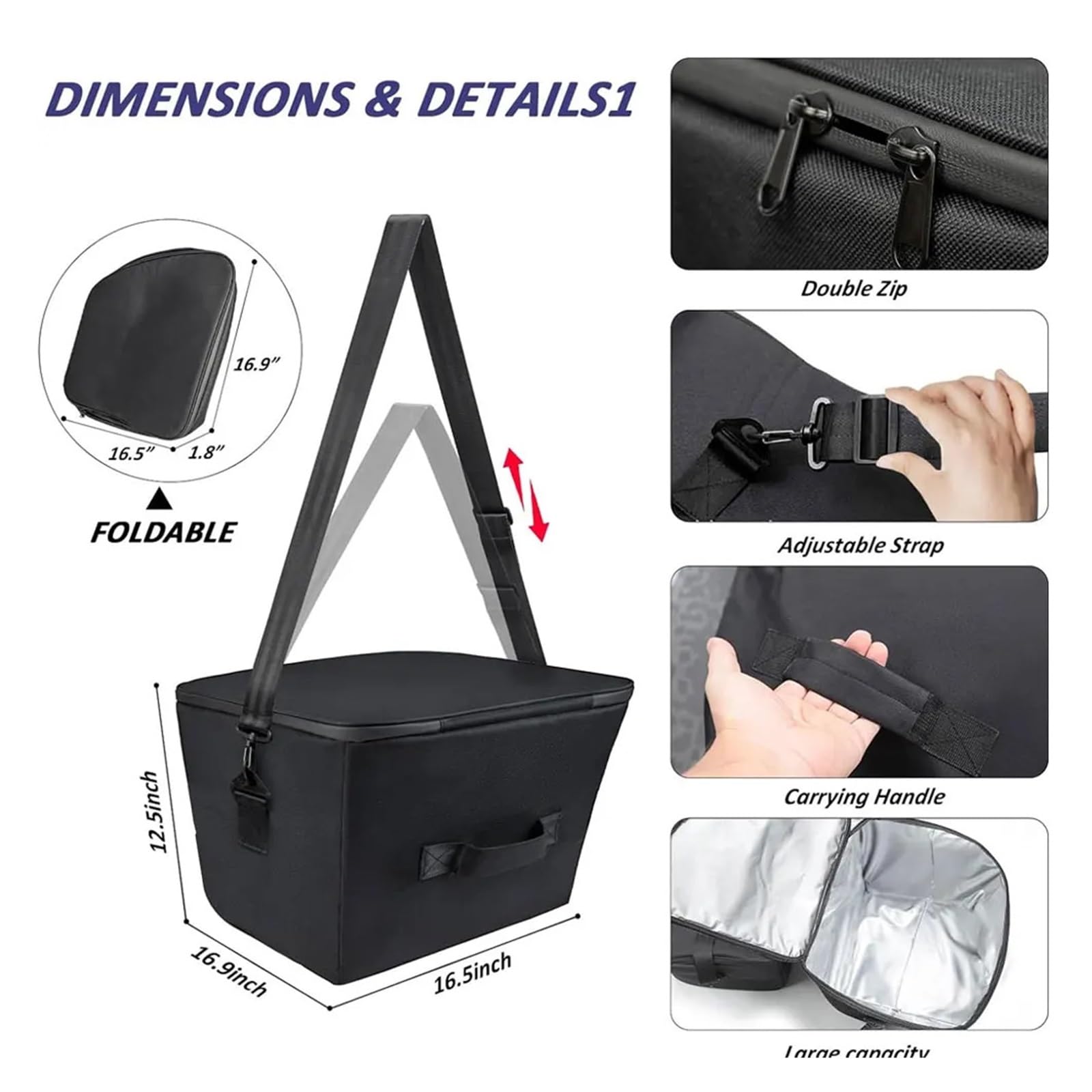 2 pezzi Frunk Cooler Organizer, compatibile con Tesla Model Y/3, borse termiche con scomparti, organizer a prova di perdite for bagagliaio anteriore for Model 3 Highland 2024, borsa termica da viaggio