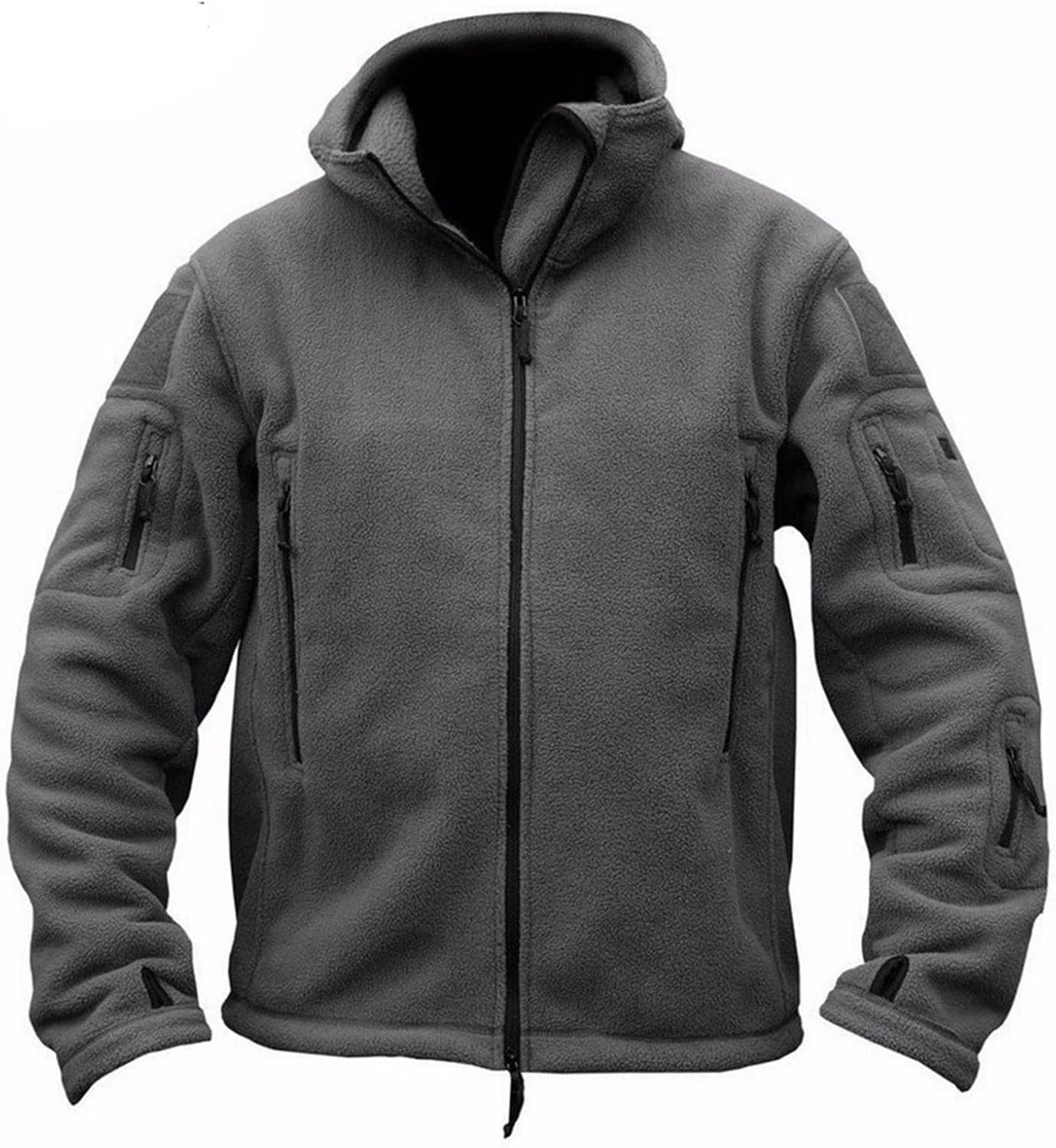 sandbank Men's Tactical Fleece Jacket Casual Warm Winter Fleece Stand Collar Zip up Outwear Cardigan Jacket Coat