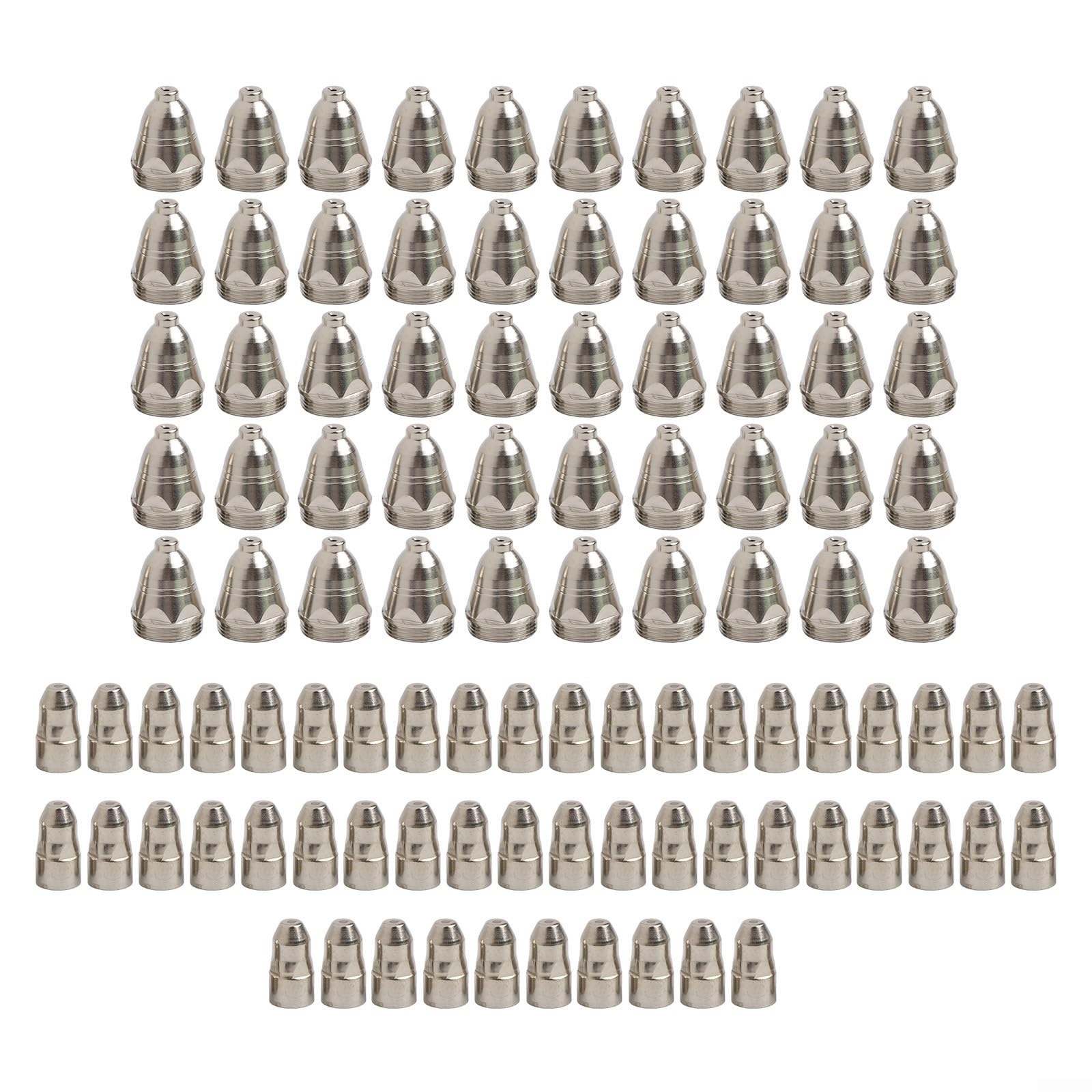 Boquilla de corte de plasma, 50 boquillas + 50 electrodos para cortador P-80, punta de plasma de aire de 0,5 mm, juego de consumibles de antorcha (1,1 mm)