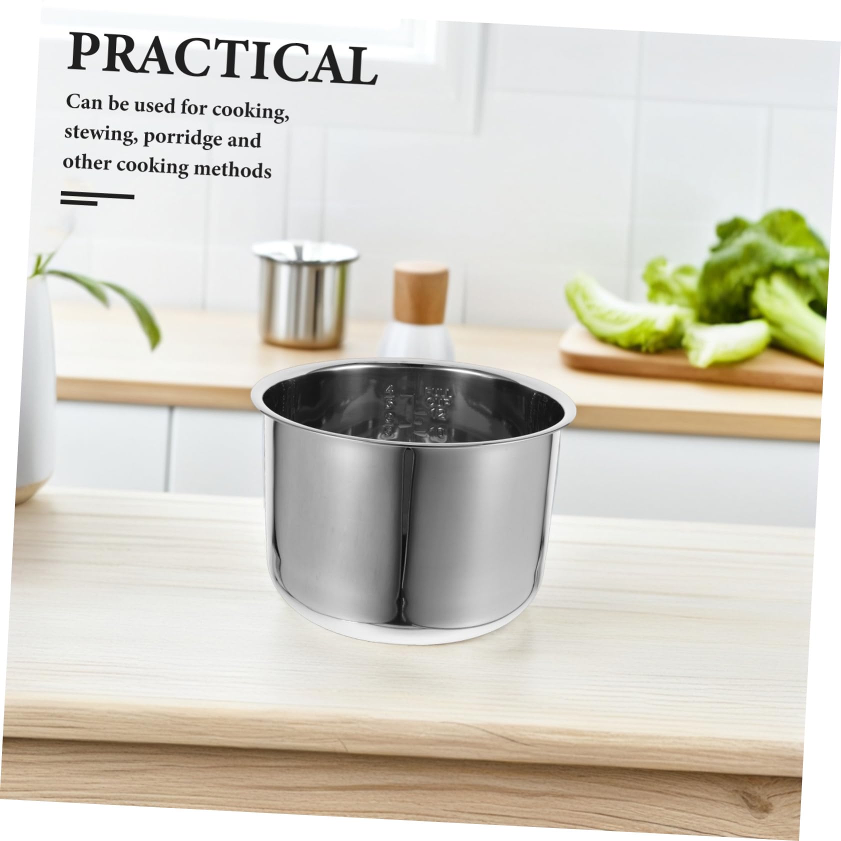 Alipis Recambio de Olla de Arroz de Acero Inoxidable para Arrocera, Accesorio para Hacer Arroz, Forro Interior 6 L, Repuesto