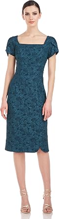 JS Collections Womens Square Neck Cocktail Dress