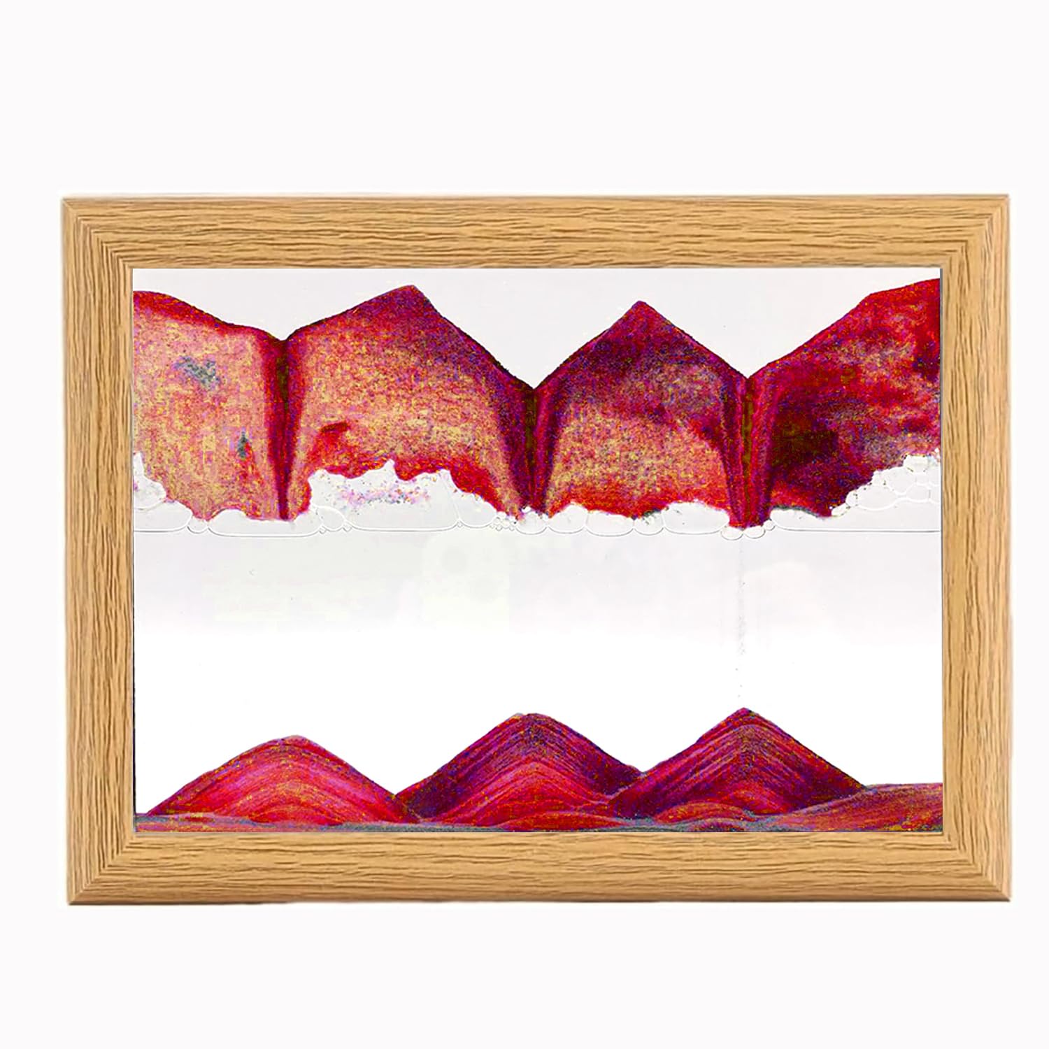 rysnwsu Moving Sand Art Liquid Motion, 3D Deep Sea Sandscape Color Quicksand Decor,Wooden Frames Moving Sand Art Picture Relaxing Desktop Home Office