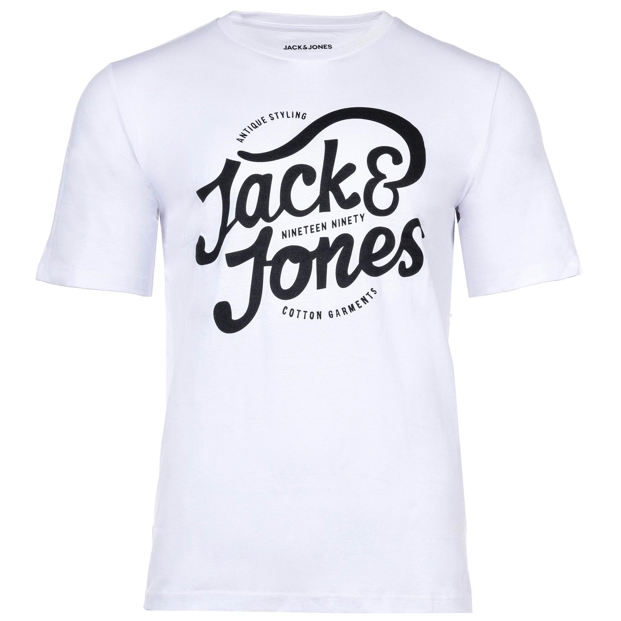 JACK & JONES Męski zestaw 5 t-shirtów w różnych stylach, nadrukach i kolorach, z bawełny