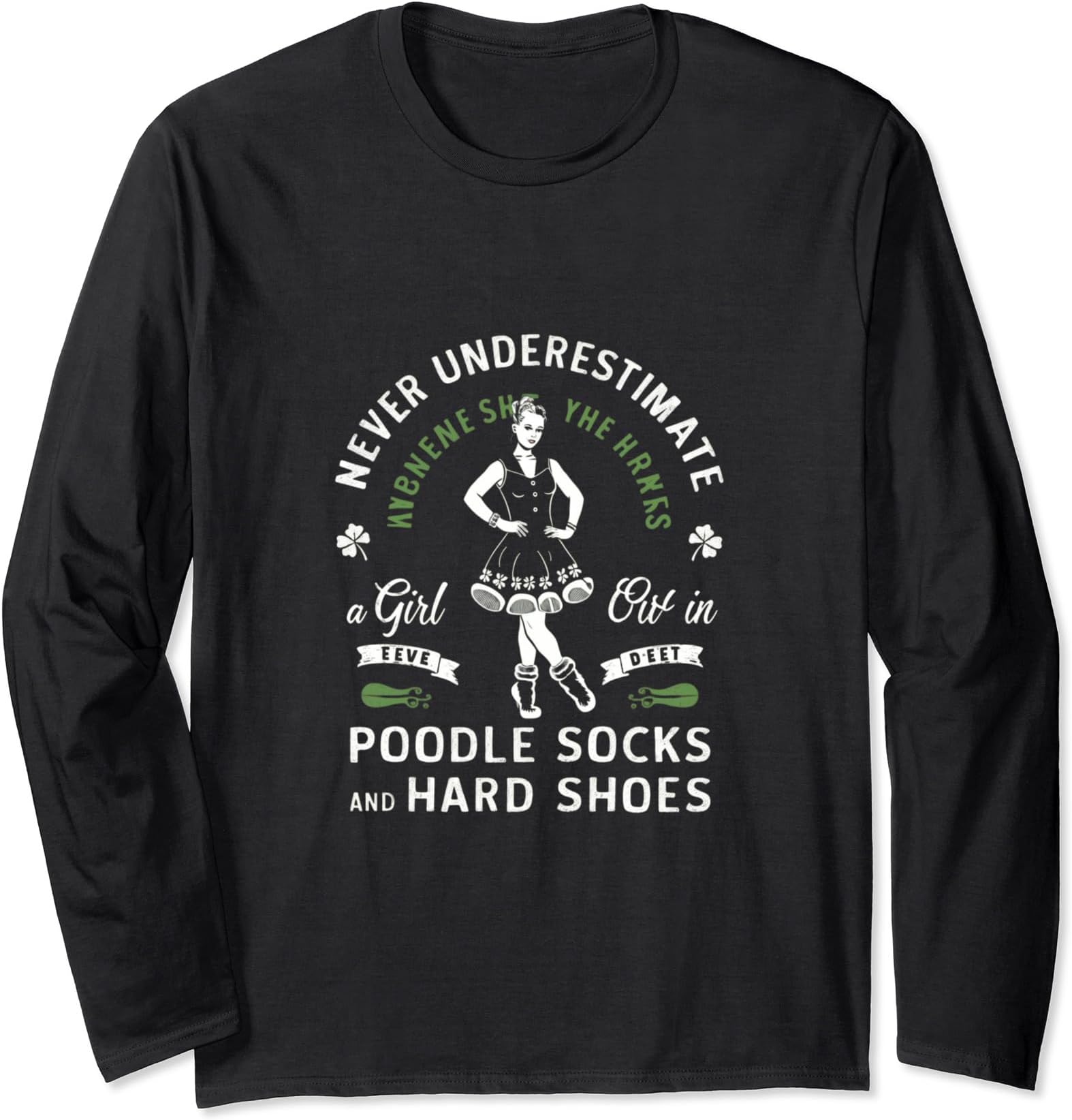 アイリッシュダンシングプードルソックスとハードシューズ アイリッシュタップダンス 長袖Tシャツ