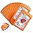 100 Pieces Smell Proof Mylar Resealable Bags, Holographic Packaging Bags, Resealable Odor Foil Pouch Zip Bags with Clear Window for Food Storage and Lipgloss, Jewelry Lash (Orange, 5.1 x 8.3 Inch)