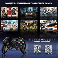 Vista 3 de arVin Wireless Game Controller for iOS & Android, Bluetooth Gamepad Joystick with Phone Holder for iPhone 15/14/13/12, Samsung Galaxy S22/S21/S20