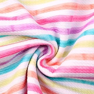 Sponsored Ad - David angie Spring Stripe Pattern Bullet Textured Liverpool Fabric 4 Way Stretch Spandex Knit Fabric by The...