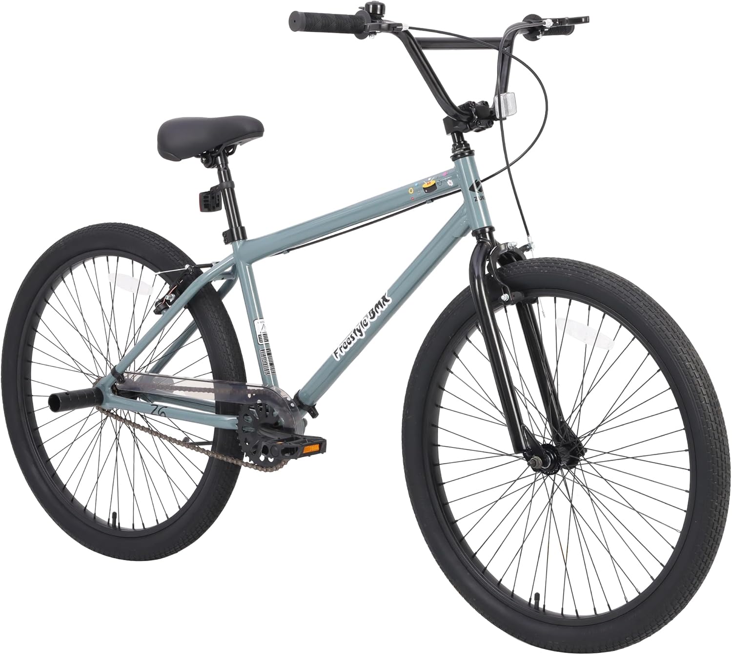 MEGHNA 26 inch BMX Bike Single Speed Unique BMX Style Handlebar Bicycle V - Brake and Caliper Brake Freestyle Bike for Teens Junior Unisex Adult, Going to School, Hanging Out, Short Trip