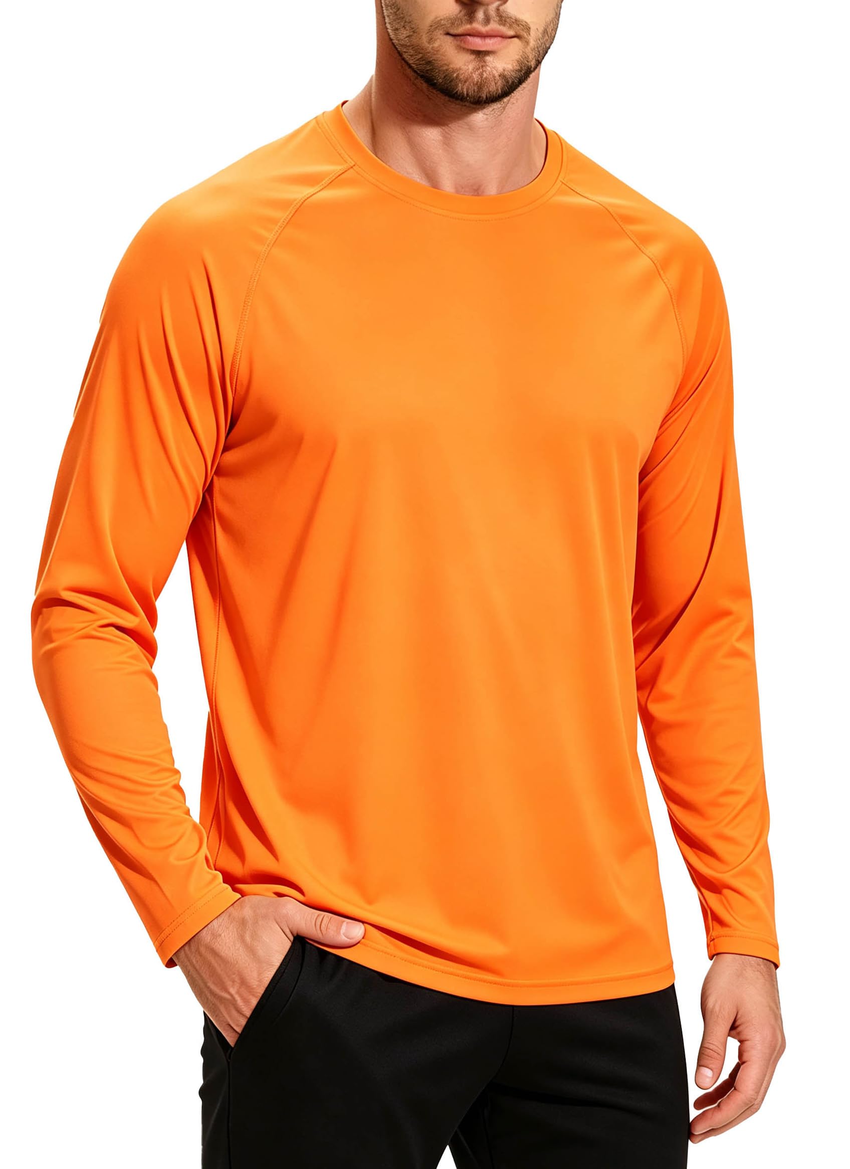 GOLDPKF Herren Langarmshirt UPF 50+ Sonnenschutz T-Shirts Atmungsaktives Schnelltrocknend Outdoor Funktionsshirt