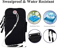 Vista 5 de Paquete de 2 brazaletes de teléfono para correr, soporte de teléfono celular para iPhone 13, 12, 11 Pro Max, Xs Max Xr X 8, 7, 6S, 6 Plus SE/Galaxy