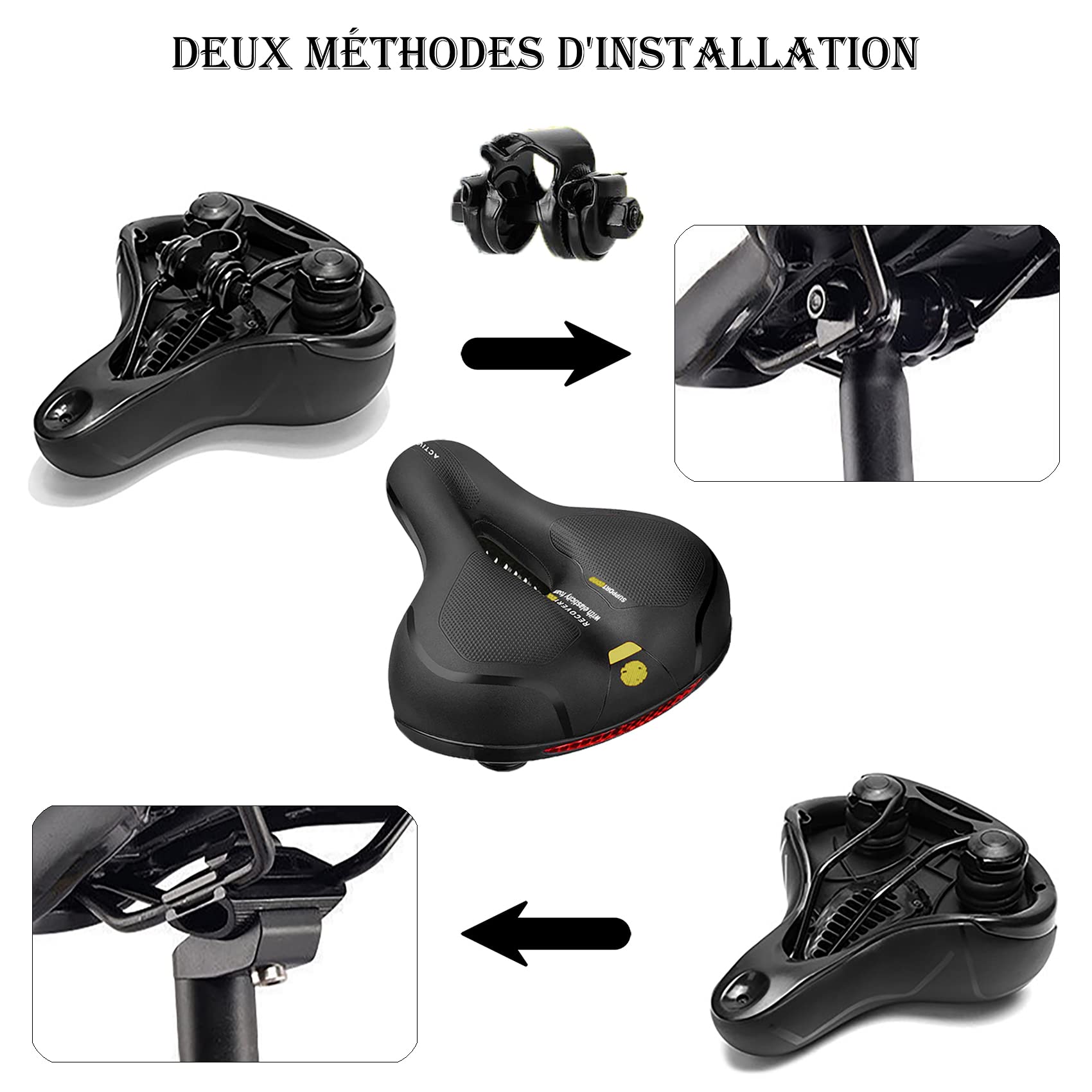 BELSVOR Selle Velo Confortable, Selle Velo Avec Boule D'Amortisseur à Double 738631194033