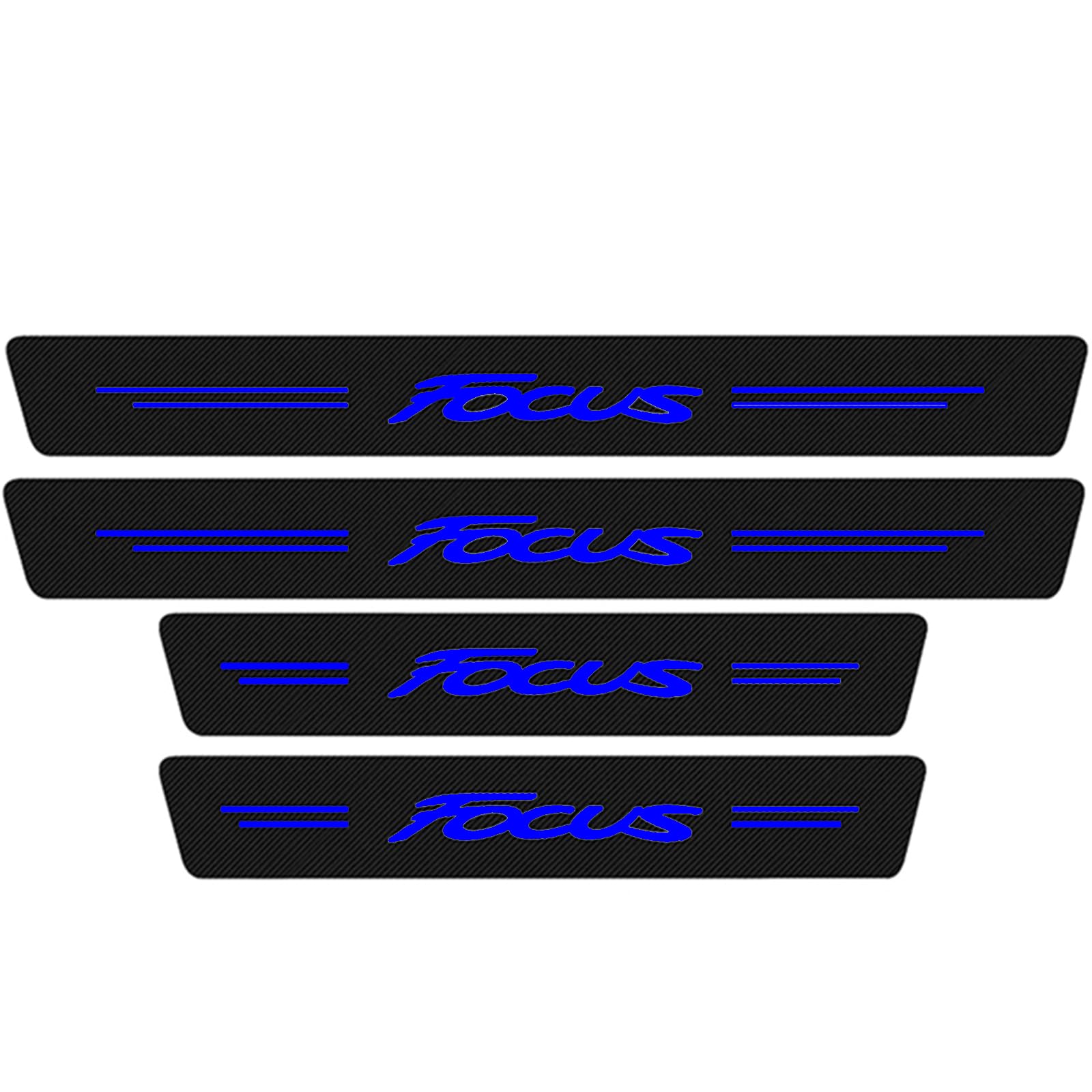 Adesivi Battitacco In Fibra Di Carbonio Per Fiat 500 - 4 Pezzi, Anti Graffi, Colore Bianco - Foto 6