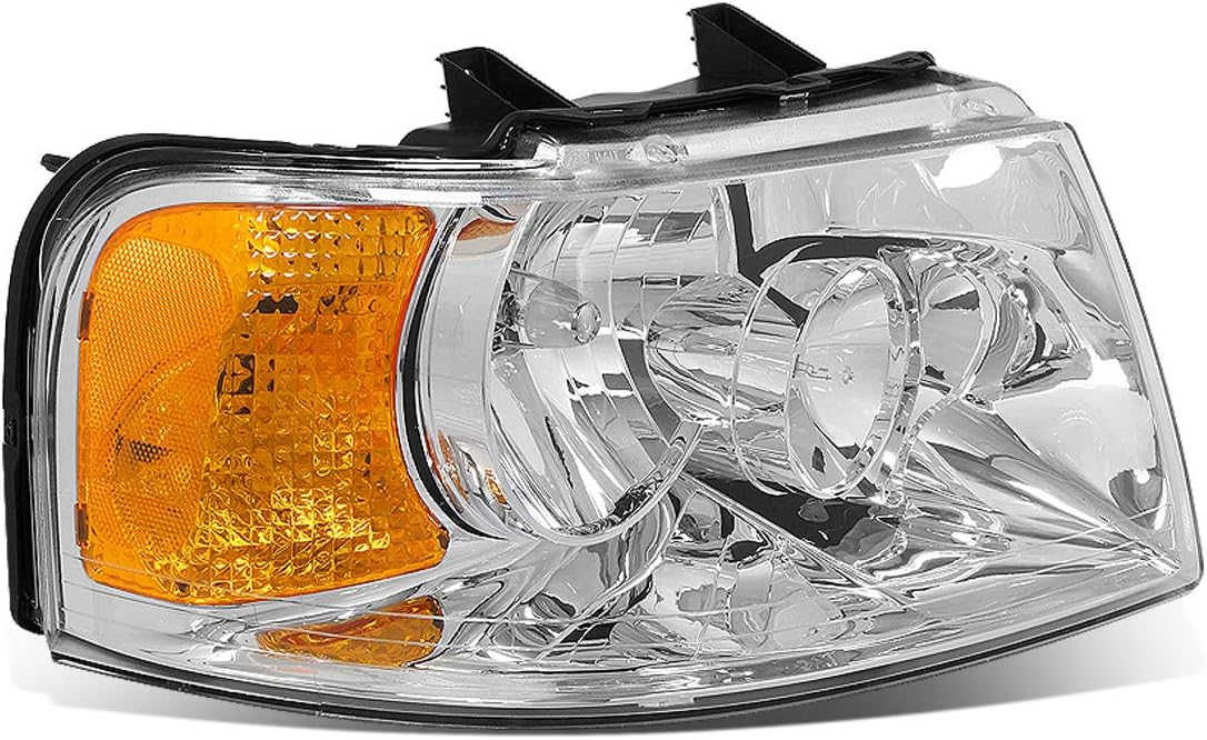 DNA MOTORING Factory Style Passenger/Right Side Headlight Lamp Assembly Replacement Compitable with 03-06 FORD EXPEDITION, OEM-HL-0038-R