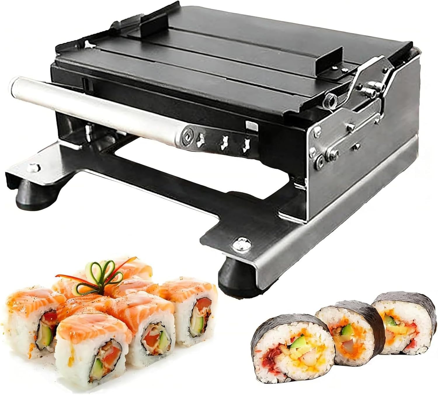 Ręczny wałek do sushi, zestaw do robienia sushi ze stali nierdzewnej, do samodzielnego wykonania sushi do domowych kuchni i kawiarni, 35 mm