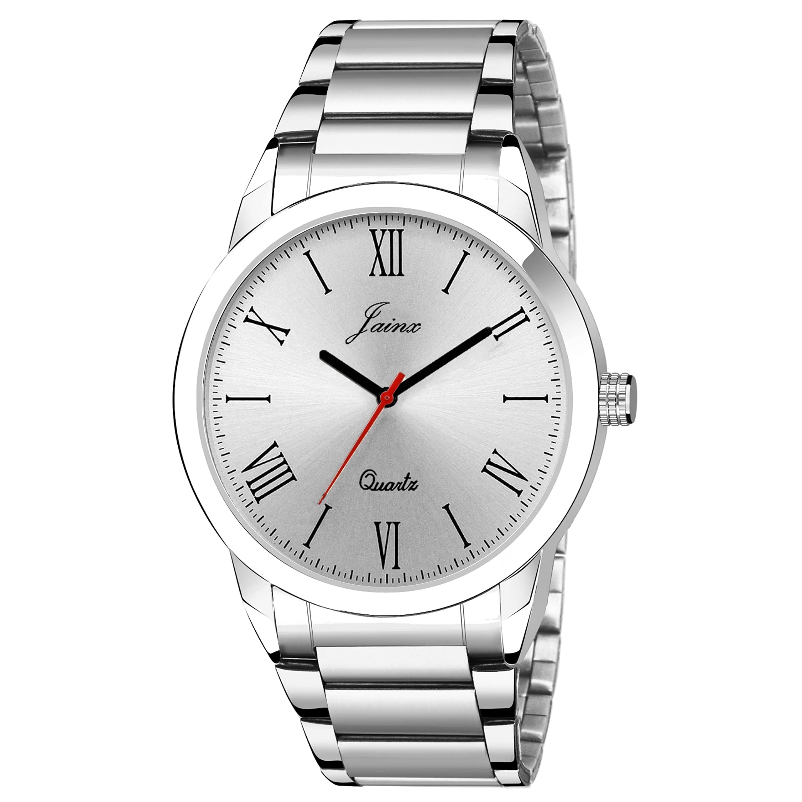 jainx Silver Steel Chain Analog Wrist Stainless Steel Watch For Men - Jm7134 (B0BGZ9TH5N) Amazon Price History, Amazon Price Tracker