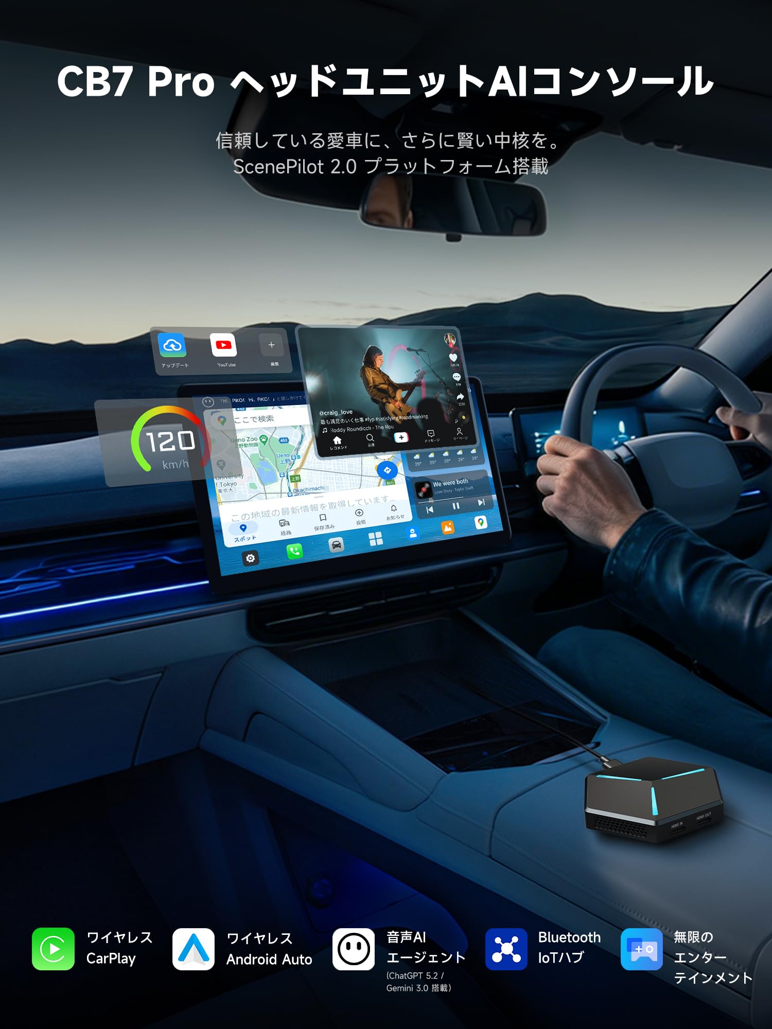 Amazon.co.jp: MYATOTO Magic AI Box｜ワイヤレスCarPlay/Android Auto