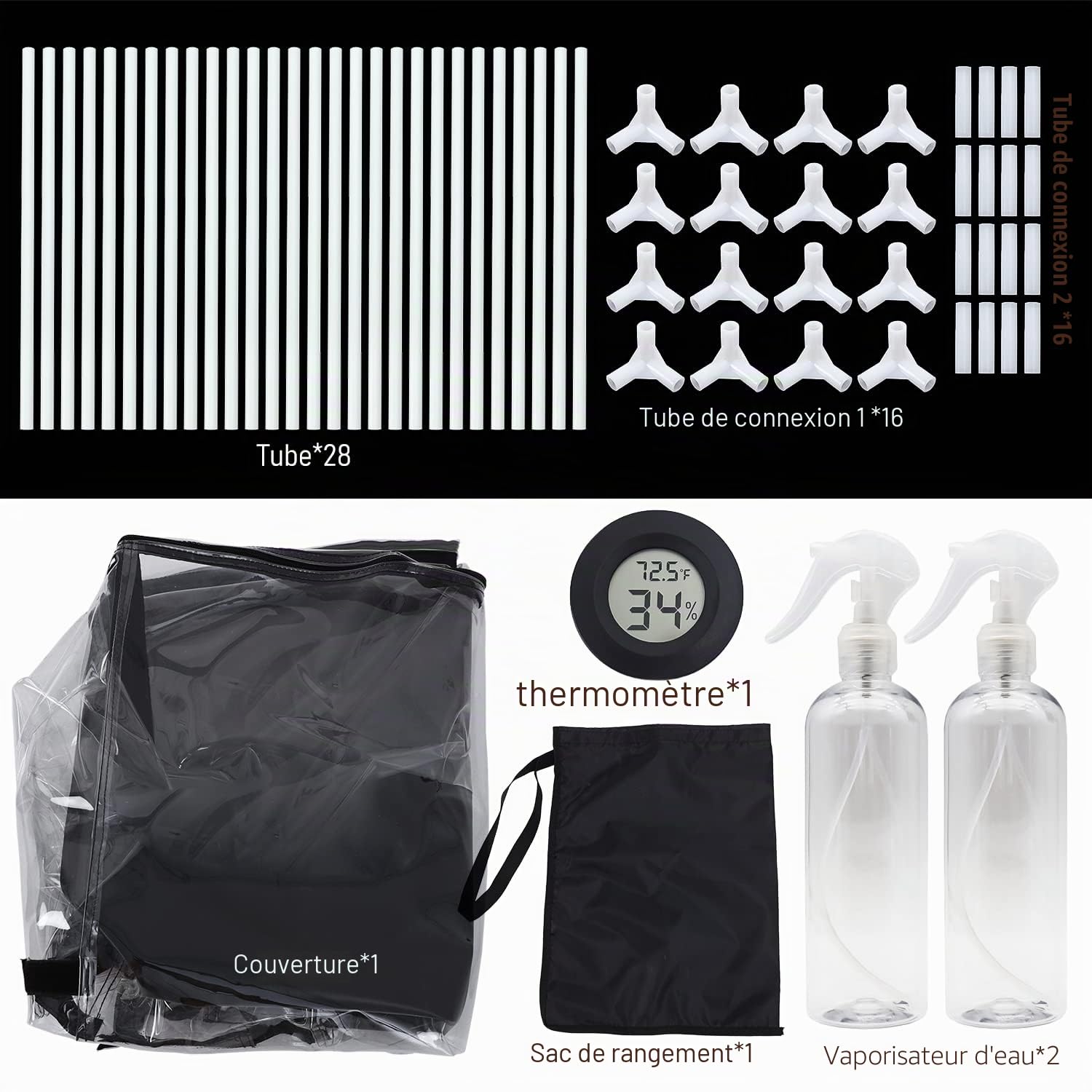 Grande boîte à air silencieuse Mushroom Mycologie Fume Hood Propagation StationsGrow Kit Champignon Grow Bags Votre Monotub Kit Champignon Plantes BagTent pour les spores Fournitures d'horticulture