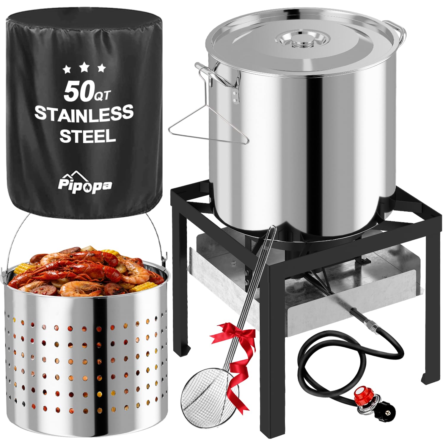Pipopa 50QT Crawfish Boiler Stainless Steel