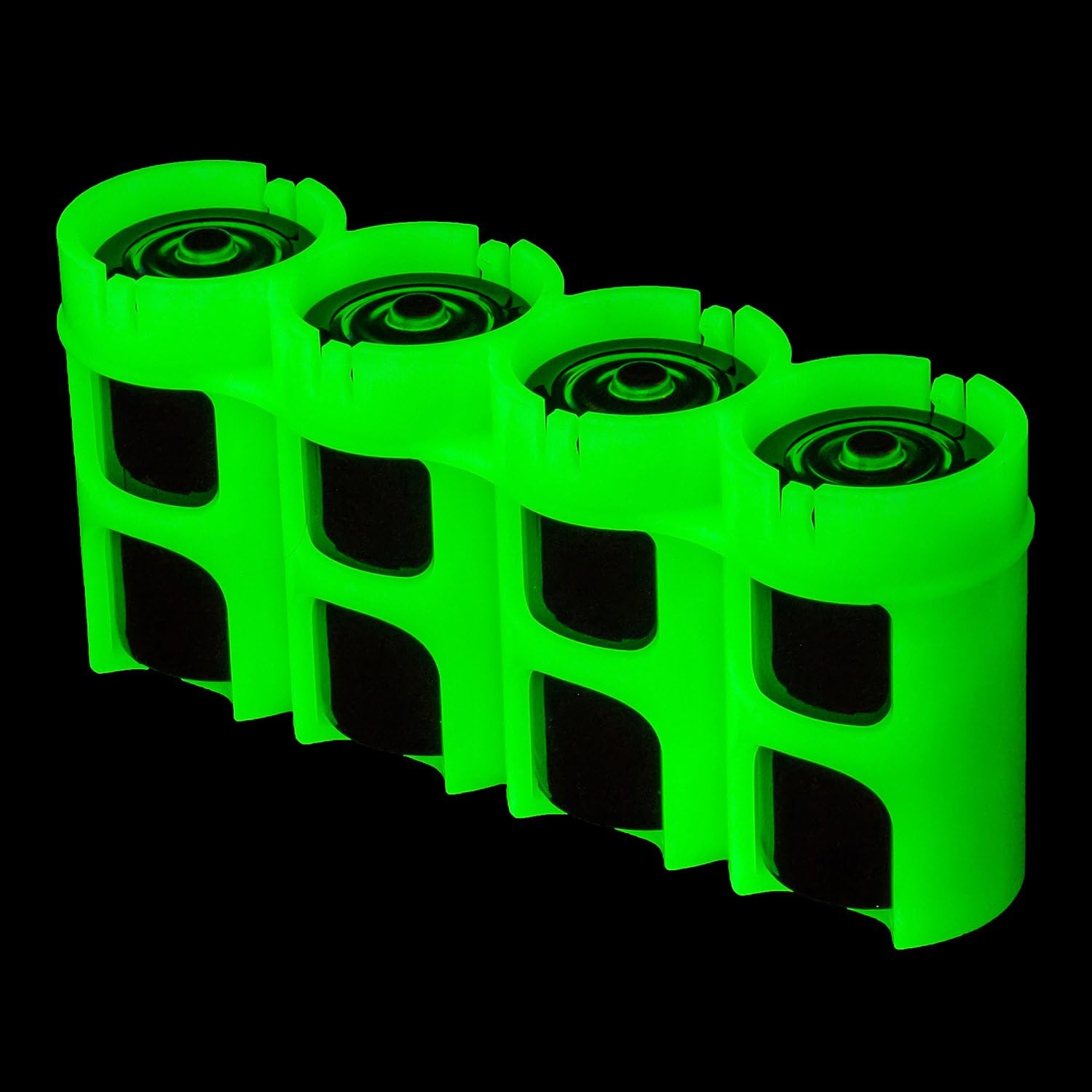 Storacell by Powerpax Slimline C Battery Caddy, Glow-in-the-Dark Moonshine, Holds 4 Batteries