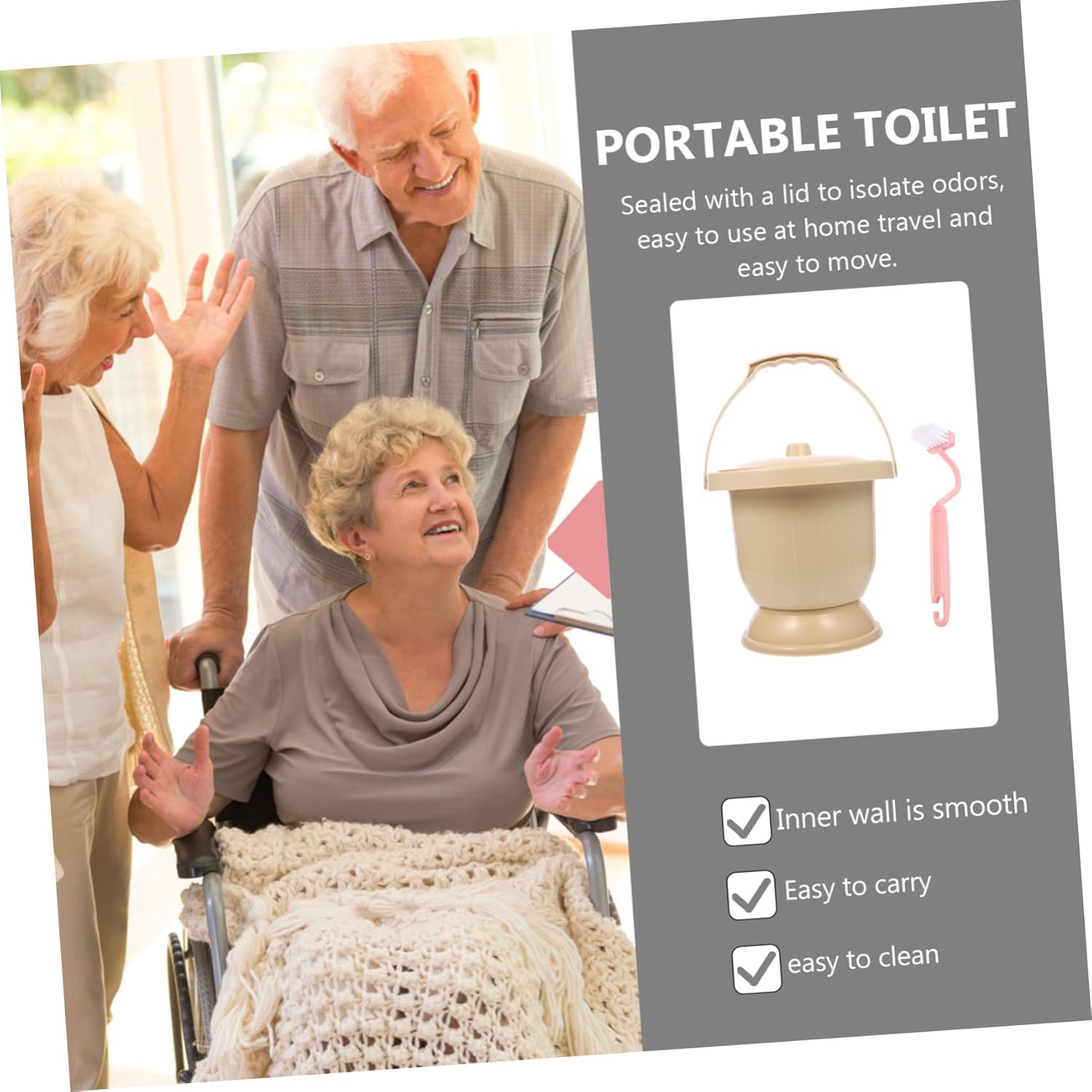 VALICLUD 1pc Portable Adult Urinal Pail Pot with Lid Lightweight Household Spittoon for Easy Cleaning for Travel Camping and Home Use Smooth Edges for Random Color