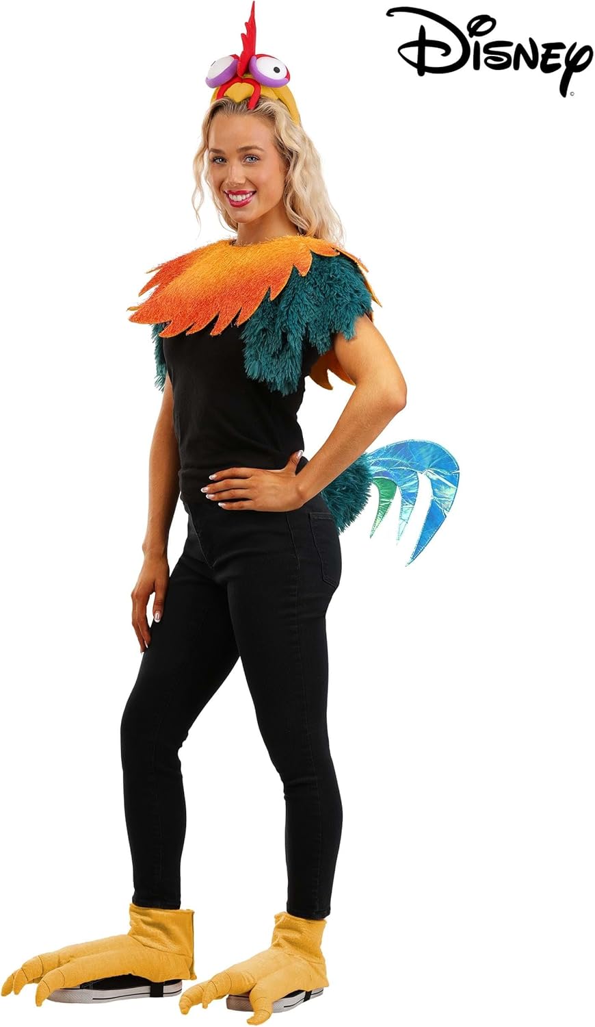 Disney Moana Deluxe Hei Hei Costume Kit Adult Halloween Cosplay Accessory with Headpiece Tail Collar and Feet