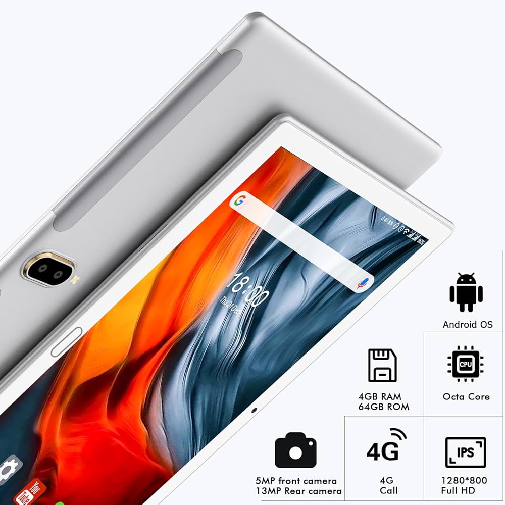 ZONKO Tablet 10 cali, Android 13 4G LTE, tablet PC, tablet z